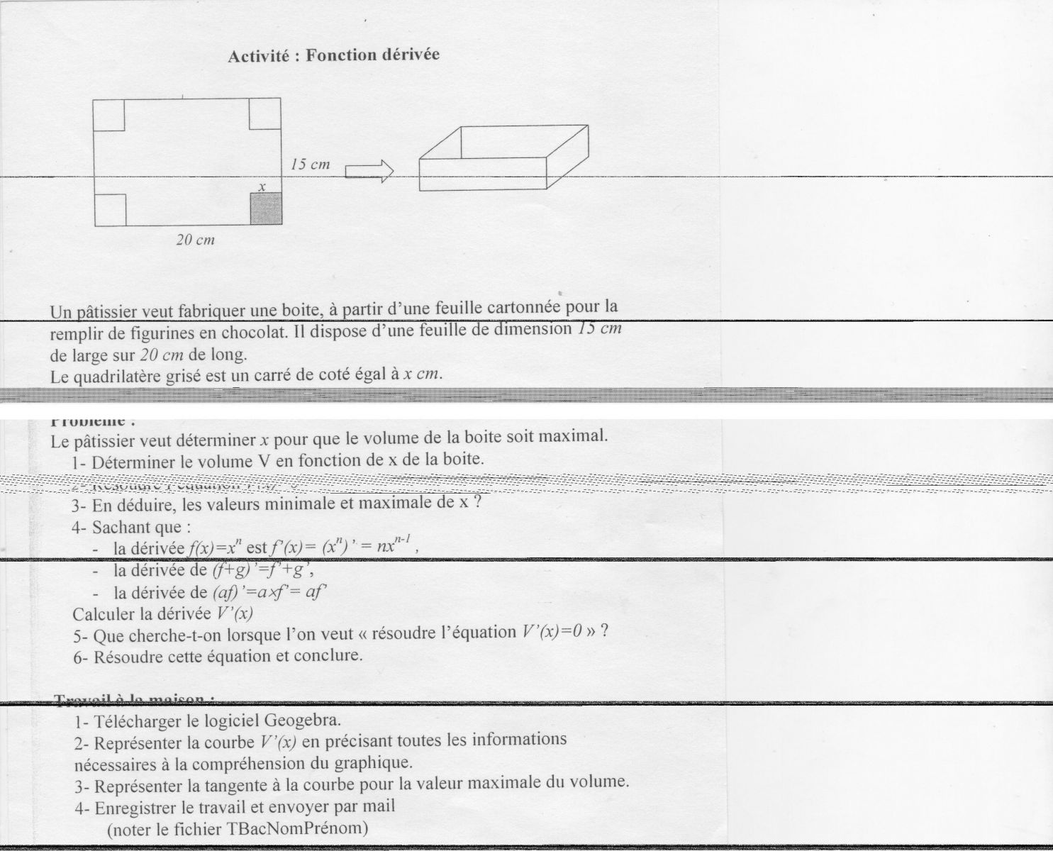 quel sont les patron du cube - Nosdevoirs.fr